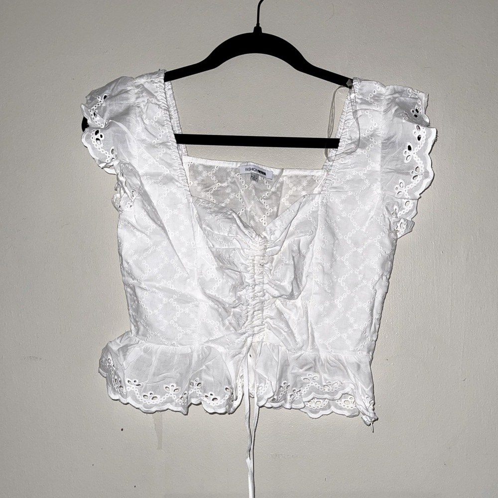 Fashion Nova white crop top